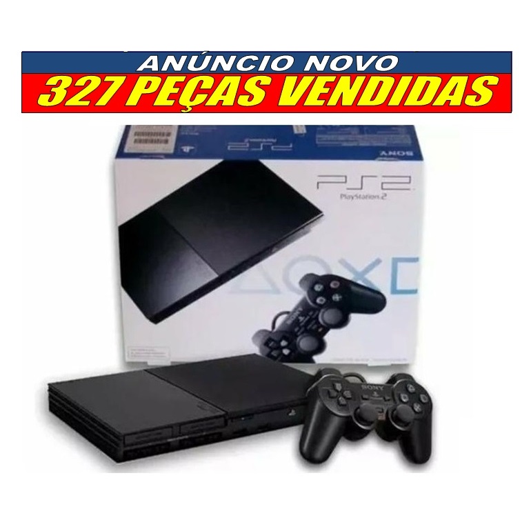 PS2 COM LEITOR FUNCIONANDO + 7 JOGOS EM DISCOS + GARANTIA +SILICONE+ADESIVO