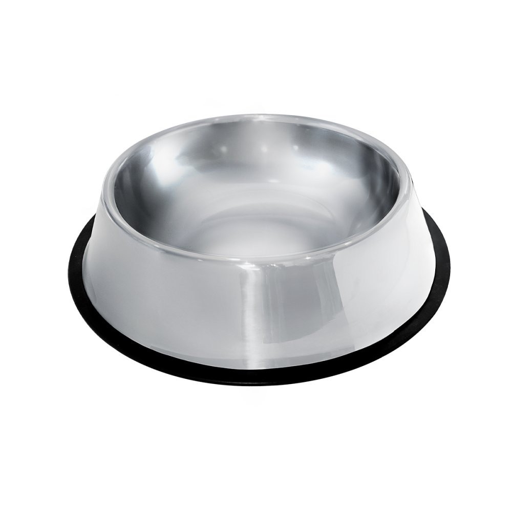 Comedouro Tigela de Ração e Água de Inox Pesado Volumoso Espaçoso Base Emborrachada Comida Refeição Cachorro Grande Médio 150ml 250ml 500ml 900ml 1400ml