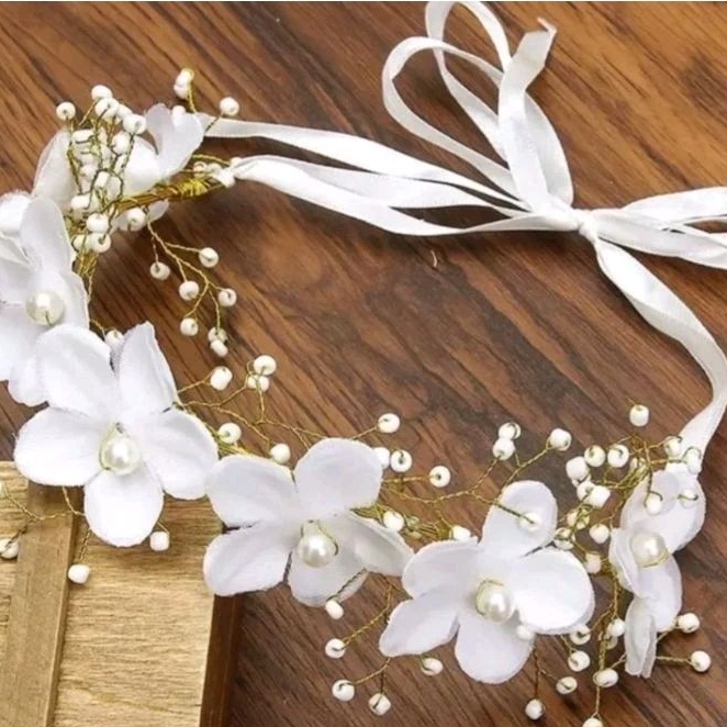 headband arranjo de cabelo para daminha de flores com pérolas