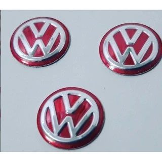 2 -Emblema / Adesivo Chave Canivete Logo Vw 14 Mm COR VERMELHO