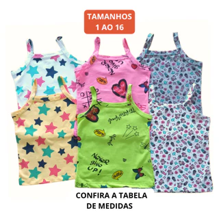 Blusa de alça estampada infantil/juvenil