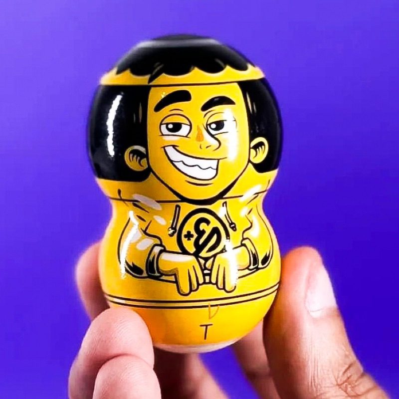 boneco cabeçudinho dourado enaldinho raro colecionável bobs