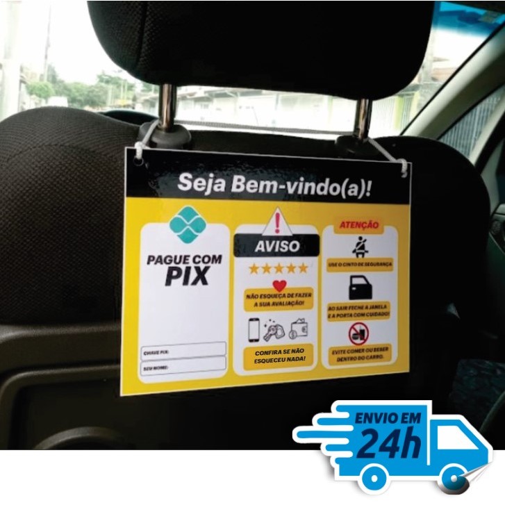 Placa Personalizada Pix QR Code para aplicativo de 99POP UBER Taxi