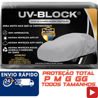 Capa Carro Impermeável Protege Sol Chuva Poeira P M G UV-BLOCK 100% Anti-Uv Sem Forro em Oferta na Shopee