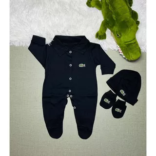Kit Macacão + louca e luva para bebe RECÉM NASCIDO