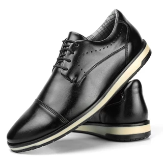 Sapato Social Masculino Oxford Liso Confortável Italiano Elegante Esporte Fino Solado Emborrachado Moderno Casual Promoção