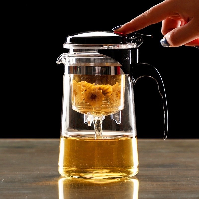 Imagem do produto Chaleira Bule Jarra de Vidro 900ML Para Chá Com Infusor Reutilizável 2