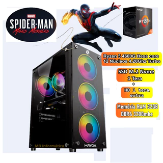 Cpu Gamer Ryzen 5 12 Núcleos 4.20Ghz - Profissional - Designer - Programador -32GB Ram Garantia e suporte com Nota fiscal