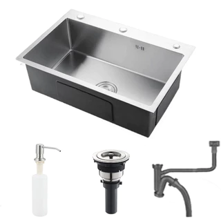 Cuba Pia Inox Prata Quadrada Cozinha Gourmet 45*55cm