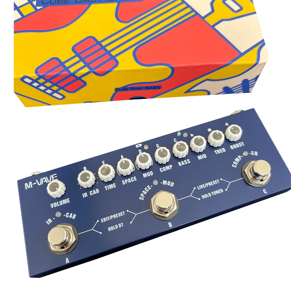 MVAVE Cube BABY Rechargeable Multi Effects Pedal for Electric Bass