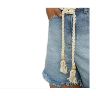 Cinto Feminino em Cordão de Algodão 150 cm Plus Size Tendência Moda Blogueir
