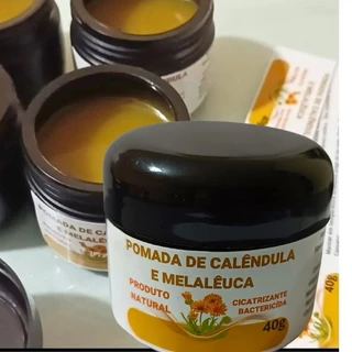 Pomada natural de calêndula com Melaleuca 40 g. cicatrizante, bactericida e fungicida natural hidratante.