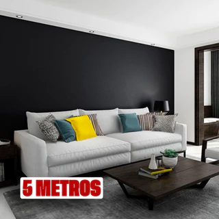 Papel Adesivo Preto Liso Para Parede Móveis Geladeiras Eletrodoméstico 5M X 0,45