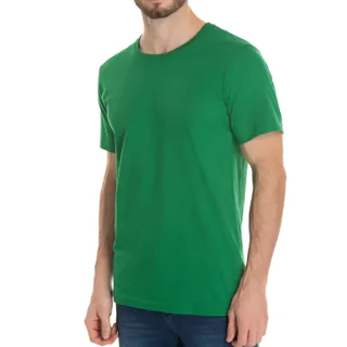 Camiseta Masculina Verde Lisa Básica 100% Algodão Premium
