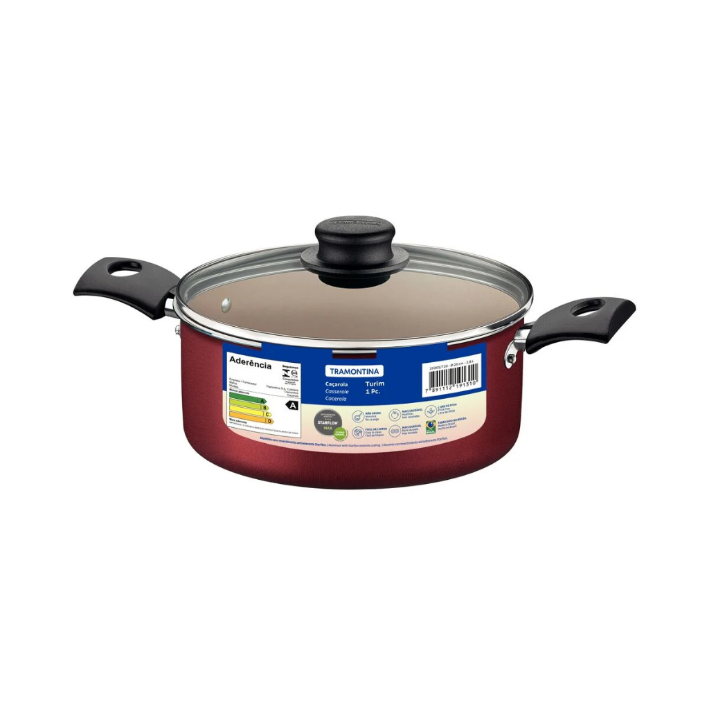 Panela Caçarola Tramontina Turim 2,8L Antiaderente Starflon