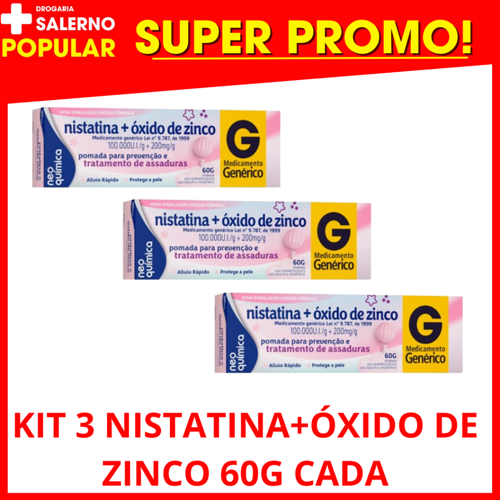 Pomada para Assadura Nistatina + Oxido de Zinco Genérico EMS 60g - Drogaria  Sao Paulo