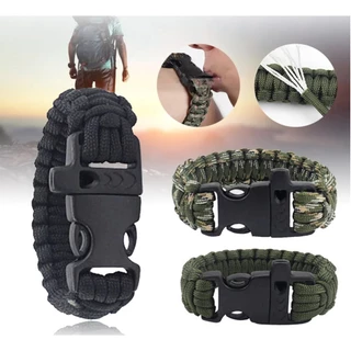 Bracelete de sobrevivência Paracord Pulseira Tática Emergência Camping