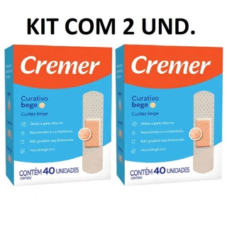 KIT COM 2 Curativo Cremer Tradicional Bege 40 Unidades Tipo Band-aid