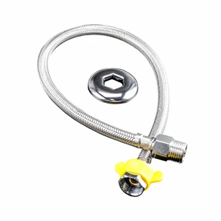 Mangueira Engate Rabicho Para Pia Flexível Trançado Aço Inox Quente Fria 60 Cm Cód. 3310