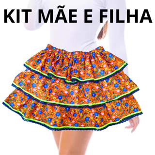 Saia Mãe e Filha Festa Junina Kit Quadrilha Babados Vários Modelos e Tamanhos