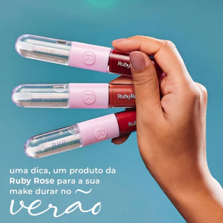 Batom líquido e gloss Duo Ruby Rose 2 em 1 Lançamento HBF-5681