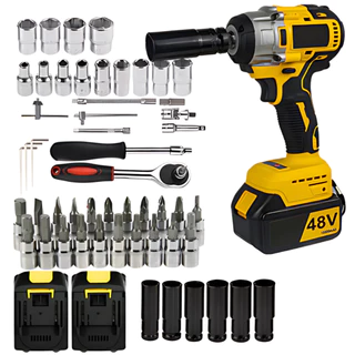 Kit Chave De Impacto 48v Parafusadeira + Jogo Soquete 46pç