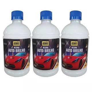 Kit 3 Cera Liquida Automotiva Carnaúba Resina Brilho Intenso Proteção Uv 500ml