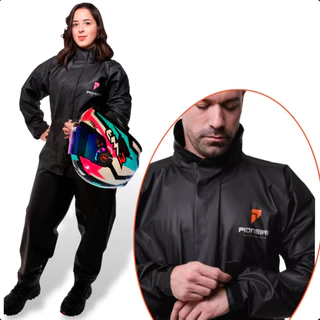 Capa De Chuva Impermeável Moto Motoqueiro Motoboy Frio Pvc Combate Pioneira Para Adulto Masculino Feminino Reforçada