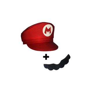Quepe Super Mário Bros ,Boina C/ Bigode  Fantasia OXFORD - ADULTO em Oferta na Shopee