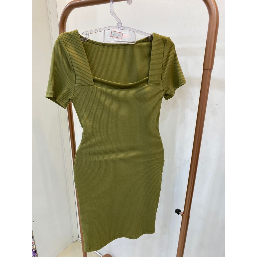 Vestido Tuninho Canelado Midi De Manga Moda Feminina 271