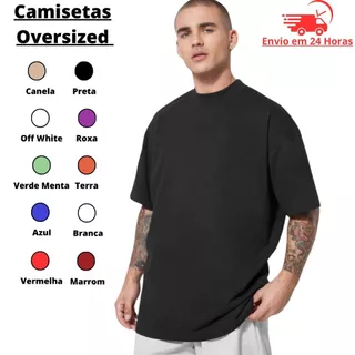 Camisa Oversized Masculino Premium Algodão Lisa Várias Cores Streetwear
