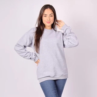 Moletom Feminino Sem Bolso Fechado Moleton Manga Longa Liso Blusa de Frio Feminina Sueter Casaco Inverno Abrigo