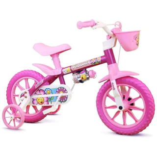 Bicicleta Menina Aro 12 - 2 a 4 anos - Nathor Original - Modelo 2024 Reforçada Completa Com Inmetro
