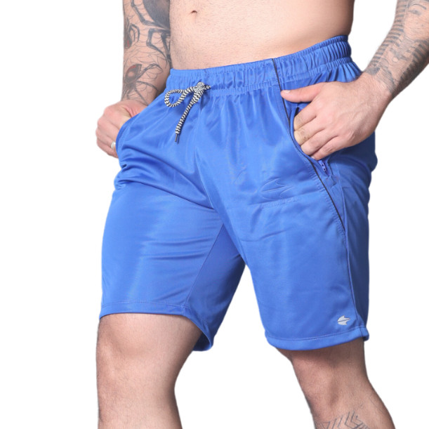 Bermuda Masculina Treino Esportivo Academia Fitness Short Bolso Zíper Ladofit Modelo Maxi