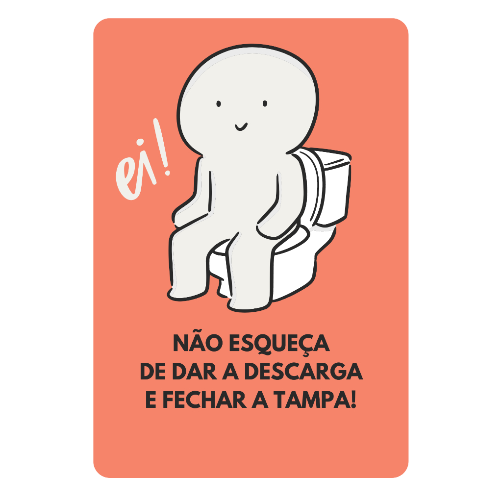 Placa Indicativa Personalizada Banheiro Não esquecer da discarga Envio ...