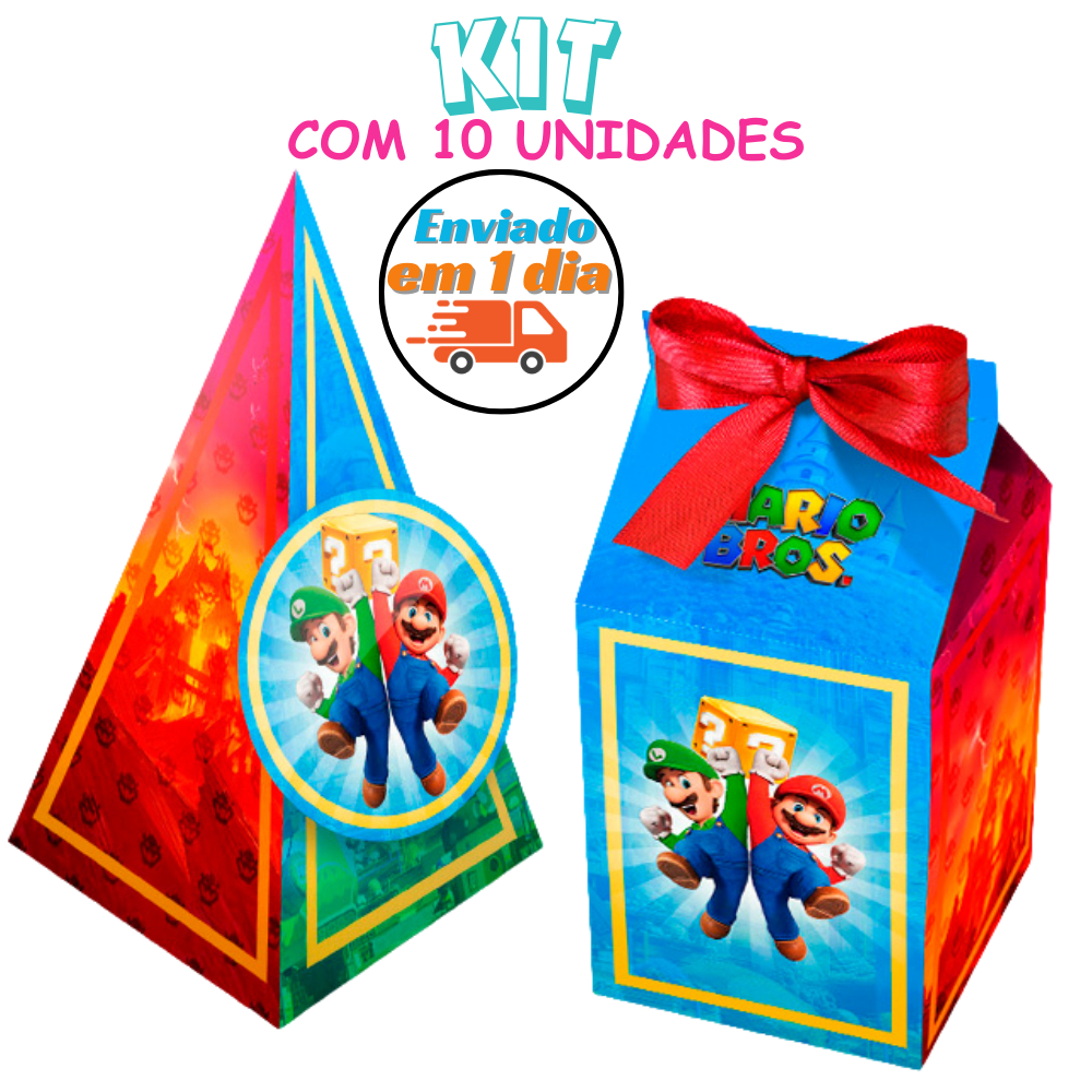 Caixinha Personalizado Super Mario Bros 3D - Kit com 10 | Shopee Brasil