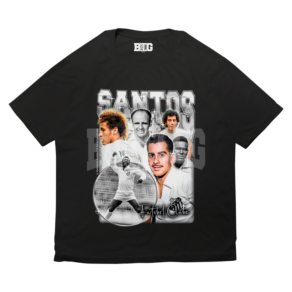 Camisa Básicas Santos Futebol Clube Peixe Neymar Pelé Pepe Unissex Bootleg