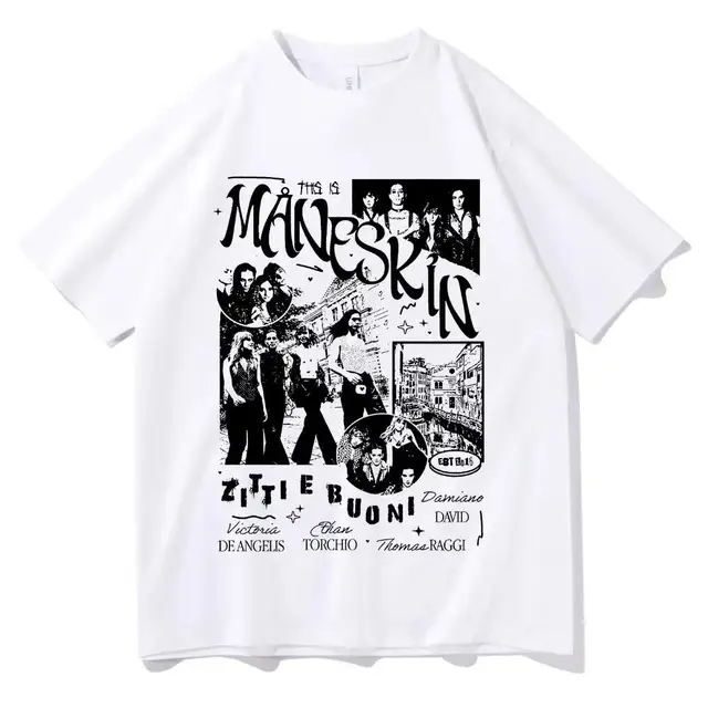 Camiseta Básica Italian Banda De Rock Maneskin T-shirt Camisa