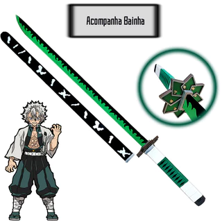 Espada - Katana Demon Slayer / Kimetsu no Yaiba Sanemi em Madeira Decoração Cosplay Treino em Oferta na Shopee