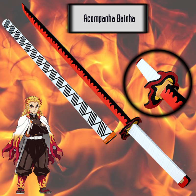 Espada - Nichirin em Madeira Demon Slayer / Kimetsu no Yaiba Rengoku