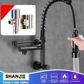 Torneira Spray Móvel Inox Gourmet Misturador Mono Comando Monocomando Duo 50 Cm PremiumCozinha
