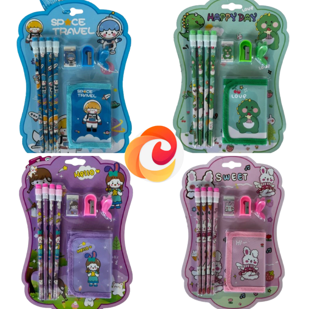 Kit Escolar 8 Peças com Carteira - Polibrinq - SCB52