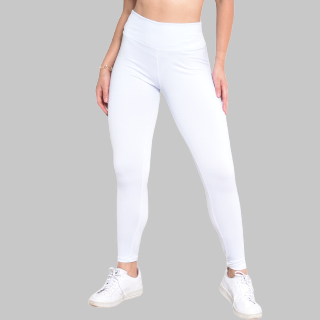 Calça Legging Leg Branca Grossa Suplex Não Fica Transparente