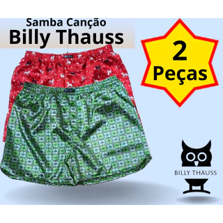 Promoção Kit 2 Cueca Samba Canção Cetim Short Masculino BILLY THAUSS (ADULTO) Preparo Imediato