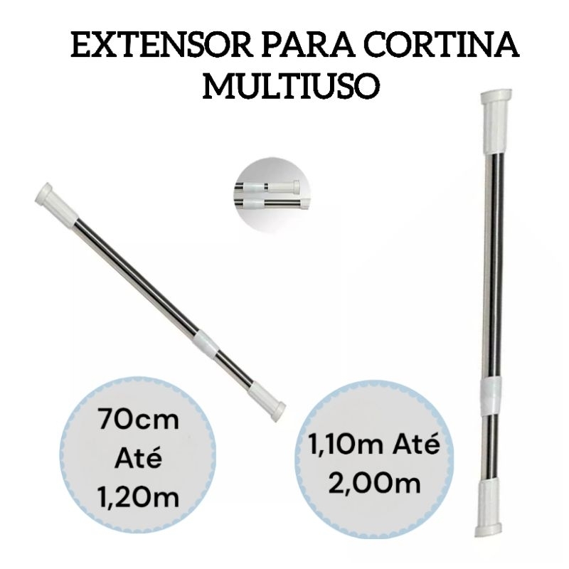 Var o Extensor Para Cortina De Banheiro Box Bast o Extens vel At 0 