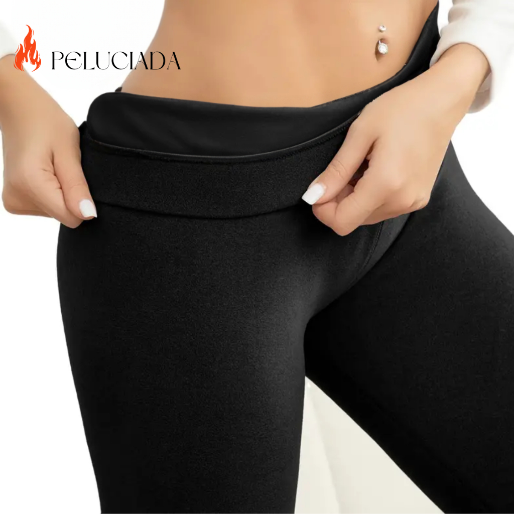 Calça Térmica Feminina Segunda Pele Peluciada Legging Flanelada Para Frio Extremo