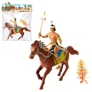 12 Bonecos de montaria Cavalo Com Índio Art Brink