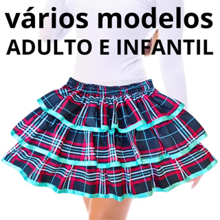 Saia Junina Festa Quadrilha Caipira Adulto e Infantil P M G E GG