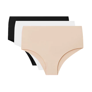 Kit 5 Calcinha Modela Cós Alto P e M Lateral Grande Tecido Sem Costura Com O Corte A Laser Não Marca Confortavel Adulto em Oferta na Shopee