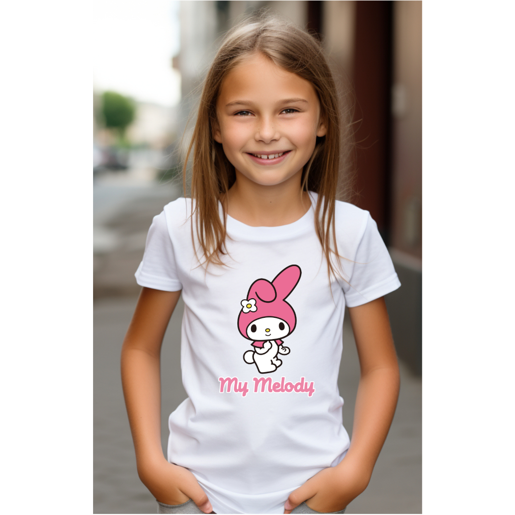 Camiseta infantil Unissex - My Melody Hello Kitty - Lançamento